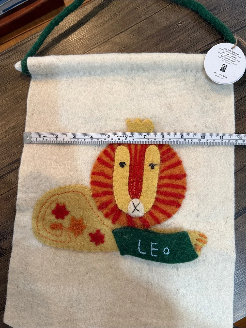 West Elm Leo Lion Felt Zodiac Banner.